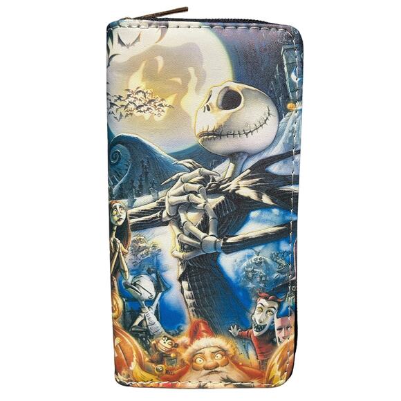 Nightmare Before Christmas Billfold Zippered Wallet Skellington (6) - Picture 1 of 2